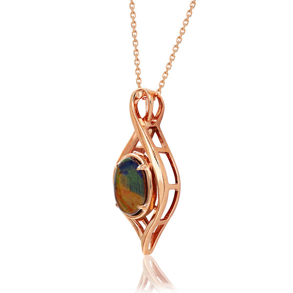 Ammolite Oval Shape Infinity Pendant