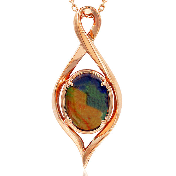 Ammolite Oval Shape Infinity Pendant