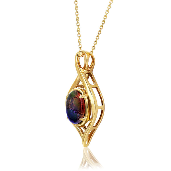 Ammolite Oval Shape Infinity Pendant