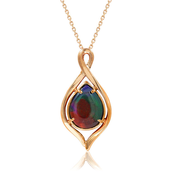 Ammolite Pear Shape Infinity Pendant