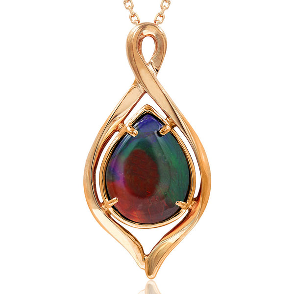 Ammolite Pear Shape Infinity Pendant