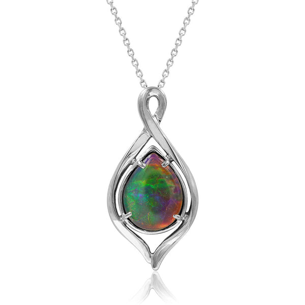 Ammolite Pear Shape Infinity Pendant