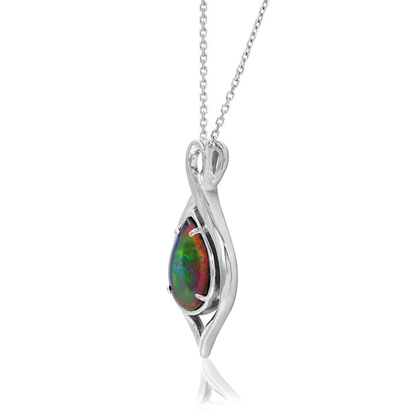 Ammolite Pear Shape Infinity Pendant