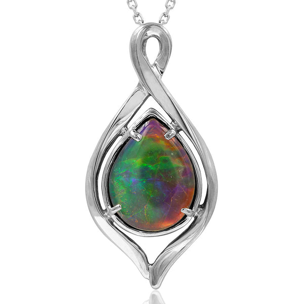 Ammolite Pear Shape Infinity Pendant