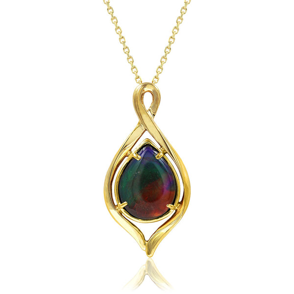 Ammolite Pear Shape Infinity Pendant