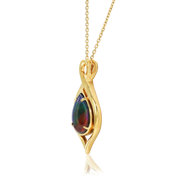 Ammolite Pear Shape Infinity Pendant