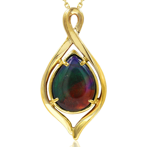 Ammolite Pear Shape Infinity Pendant