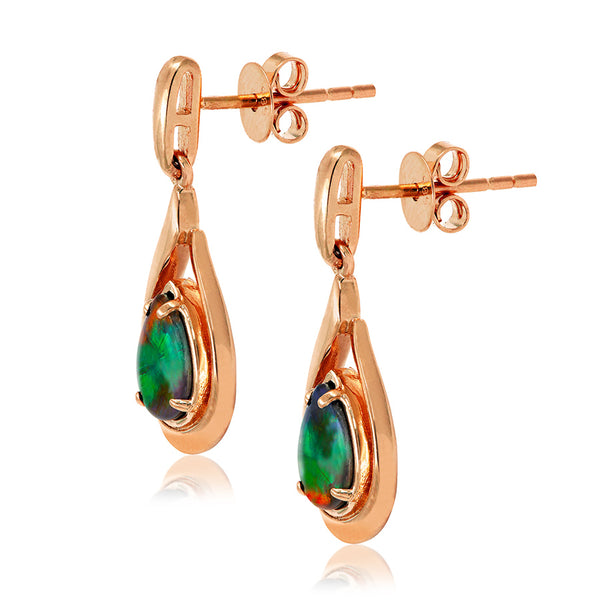 Ammolite Pear Cut Teardrop Earrings