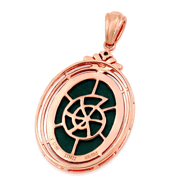 Ammolite Oval Shape Pendant with Diamond and Gemstone Accent